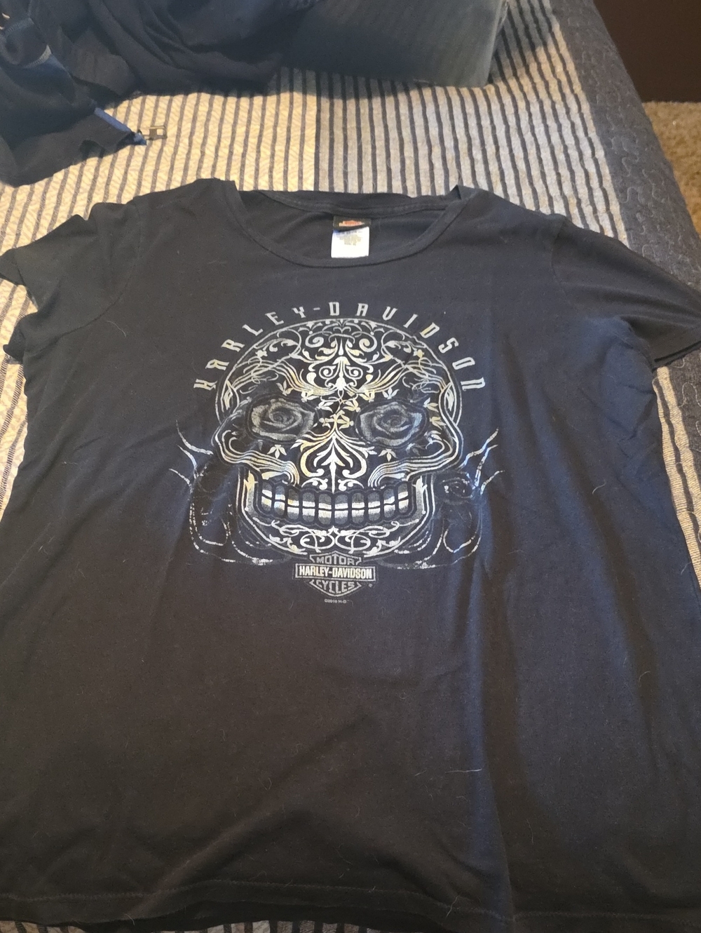 Harley-Davidson Black Short-Sleeve Skull Graphic Tee